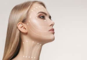 Non-invasive facelift options displayed including microneedling and laser treatments for early aging signs.